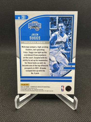 2021-22 Panini Chronicles Absolute #201 Jalen Suggs RC - Orlando Magic - Picture 2 of 6