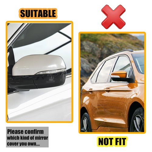 Driver Black Overlay Mirror Cover for 2015~2021 Ford Edge W/Turn Signal Clip~on - Picture 4 of 14