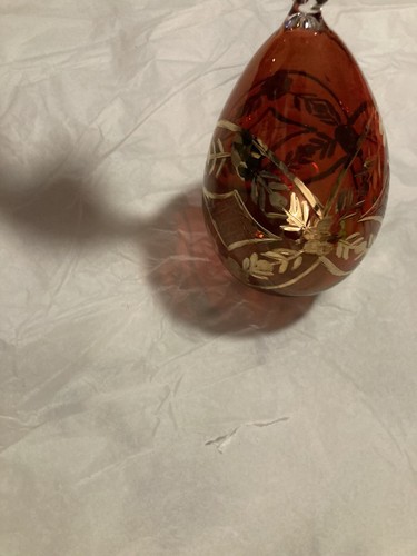 Egyptian Hand Blown Glass 24 Kt .Gold Trim Teardrop Christmas Ornament BRAND NEW - Picture 12 of 15