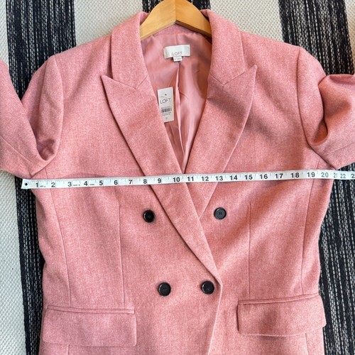 Loft Jacket Women's Wool Chic Pink Salmon Business Blazer Size 12 New - Picture 10 of 15
