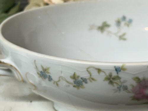 Vintage Rosenthal Floral Vegetable Dish with Cover Broken and Glued - Picture 5 of 17