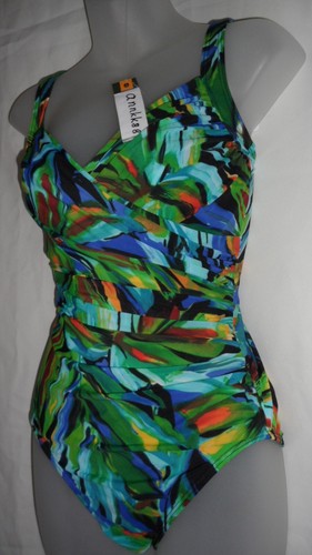 NWT Miraclesuit Women's Sanibel One Piece 1 PC swimsuit Print/Black - Picture 7 of 10