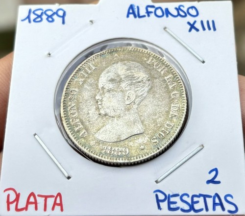 Moneda PLATA 2 Pesetas 1889 ALFONSO XIII - Imagen 3 de 4