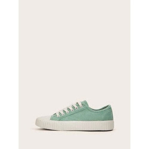 Cord Sneaker Damen 39 US 8 Grün Schnürschuhe Neu mit Karton - Bild 4 von 5