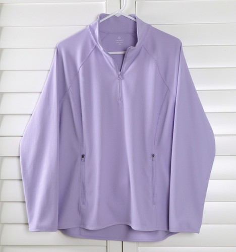 T BY TALBOTS $119 Stretch Ribbed Athletic Casual 1/2 Zip Jacket Top Size XL - Picture 5 of 6