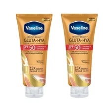 2x260ml Serum Sunscreen Skin Body Vaseline Healthy Bright Gluta HYA Glow SPF50