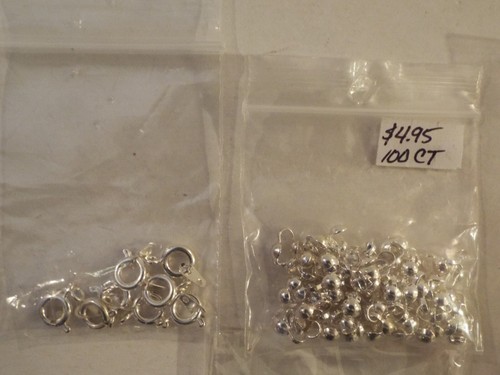 LOT-DARICE JEWELRY DESIGNER 4mm CRIMP COVERS-TINY BEADS-CLASPS-SILVER-SOME USED* - Picture 11 of 13
