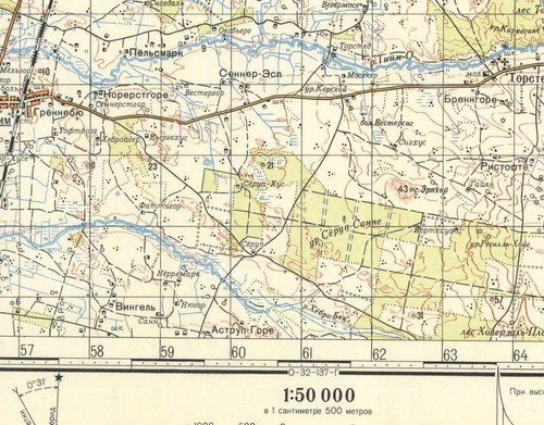 Mapa topográfico militar soviético ruso - ULFBORG (Dinamarca), 1:50 000, edición 1961 - Imagen 2 de 5