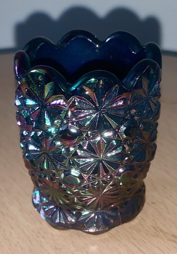 Vintage Fenton Toothpick Holder Iridescent Carnival Glass Rainbow - Picture 2 of 8
