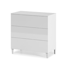 Cassettiera 3 cassetti 80 X 40 X 80 cm BIANCO camera da letto con piedi 007833BO