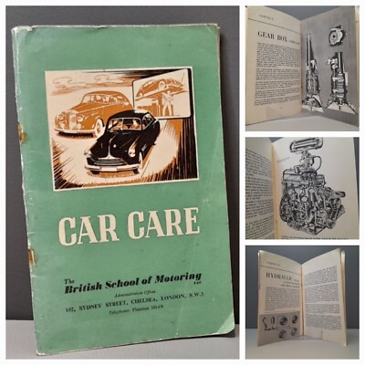 Automobilia 50er Jahre British School of Motoring Illustrated Autopflege Sammlerstück