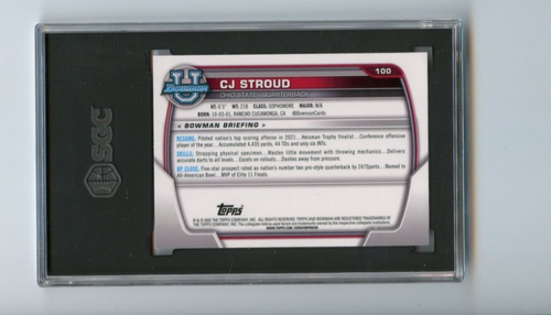 2022 Bowman U Chrome CJ Stroud Houston Texans #100 Pink 🚀😳💥 SGC Graded 9.5 - Picture 2 of 2
