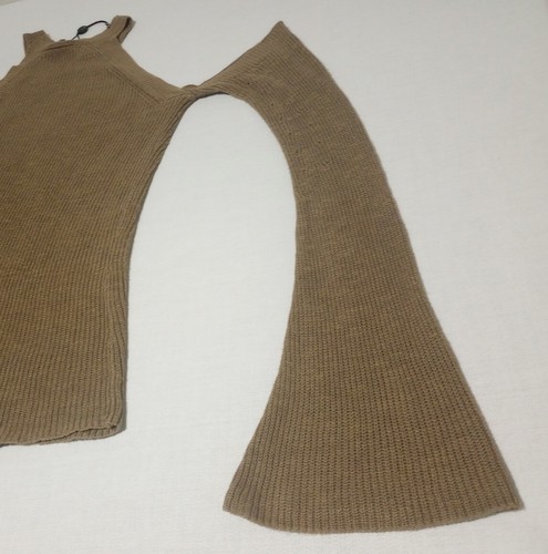 NWT  Love Token Cold Shoulder Linen/Rayon L/S Tan Sweater - Picture 10 of 10