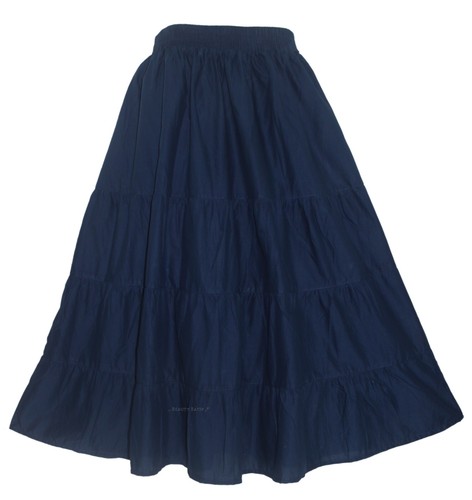 Beautybatik Women Cotton BOHO Gypsy Long Maxi Tier Plus Size Flare Skirt - Picture 10 of 33