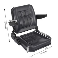 Adjustable Backrest Forklift And Tractor Seat   Comfortable Black Design