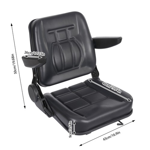 Asiento de tractor, asiento de carretilla elevadora, asiento de tractor negro - Imagen 2 de 24