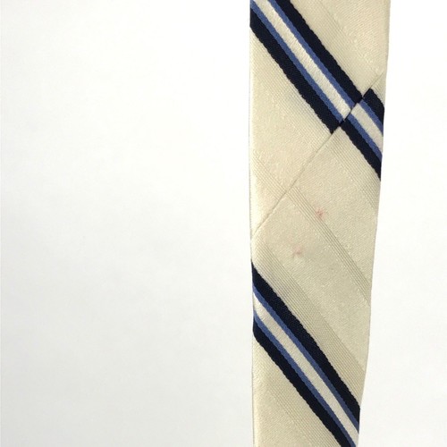 Corbata Daniel Cremieux Beige Negro Azul Rayas Elegante Corbata a Mano A Medida NUEVA  - Imagen 4 de 12