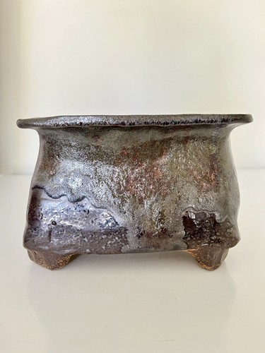 Brand New Hand made Clay Enamel Glazed Succulent Pot/planter Drainage Square Ext - Picture 2 of 12