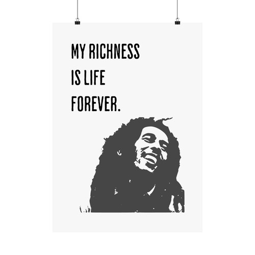 Bob Marley Zitat Büro Poster, Mein Reichtum ist das Leben für immer, Wandbild inspirieren - Bild 16 von 22