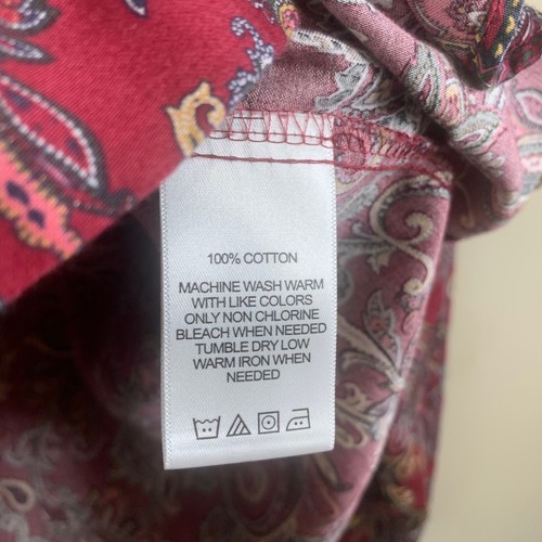 Foxcroft For Appleseed's Burgunderrot Paisley faltenfreies Button-Down-Hemd Größe 18 - Bild 8 von 8