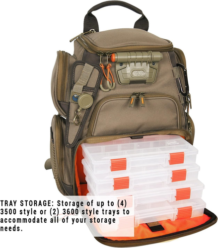by CLC WT3503 Tackle Tek Recon Lighted Compact Tackle Backpack & Four PT3500 Tra - Picture 2 of 10