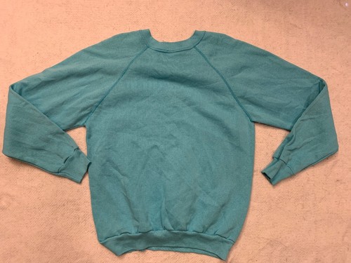 Vintage 90s Womens Cute Teacher Sweatshirt Sz L Blue Math Ribbon Ruler Heart USA - Picture 12 of 12