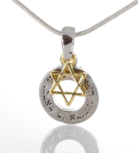 Amuleto de la suerte Estrella de David Sagrada Oración Anillo Bendición Collar Recuerdo - Imagen 5 de 6