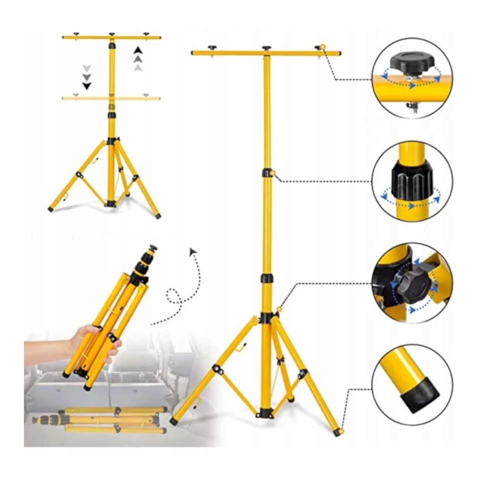 LED Fluter 2x 50/100W Strahler Baustrahler Scheinwerfer Stecker + Stativ - Bild 2 von 4