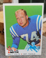 1969 TOPPS BILLY RAY SMITH FOOTBALL CARD #185 BALT COLTS Vintage EXC CREASE