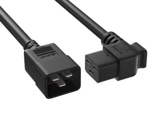 Angle Heavy Duty Power Extension Cord (IEC320 C20 to IEC320 C19LR) - 3/6/10 ft - Picture 3 of 4