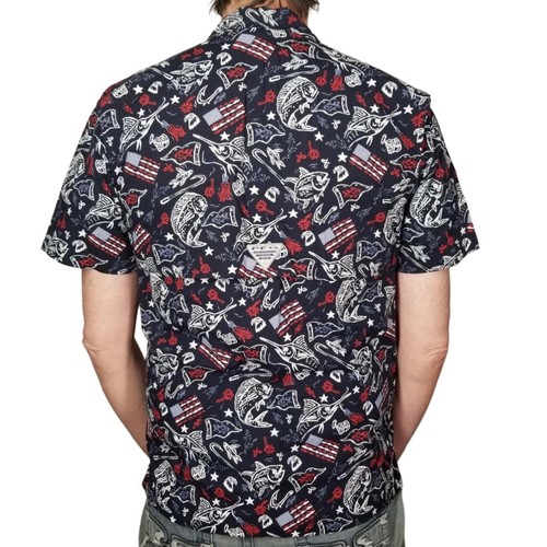 NEU Columbia Herren PFG Trollers best belüftetes Angelhemd Kurzarm Baumwolle - Bild 7 von 9