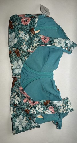 Time & Tru Blumen Bustier Bikini Oberteil Bügel Größe 2X 20 - 22W gefüttert - Bild 10 von 15
