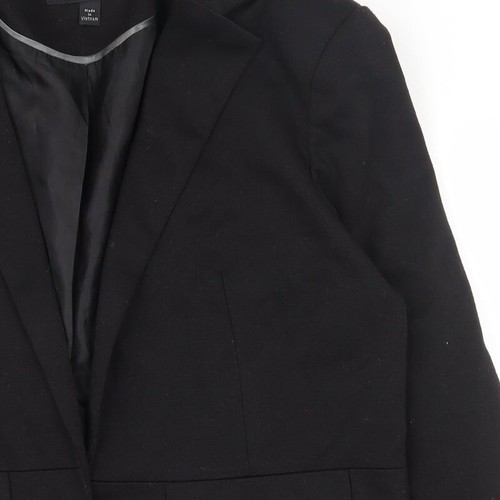 Miss Selfridge Womens Black Polyester Blend Suit Jacket Size 12 Open - Picture 7 of 12