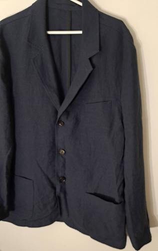 Kai D. Mens ARTISANS 100% Linen 46 blazer navy blue QUIET LUXURY Spring Summer - 第 3/6 張圖片