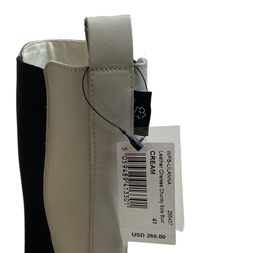 WFB Lilanna Damen 11 Leder Chelsea klobige Sohle Stiefel creme - Bild 11 von 15