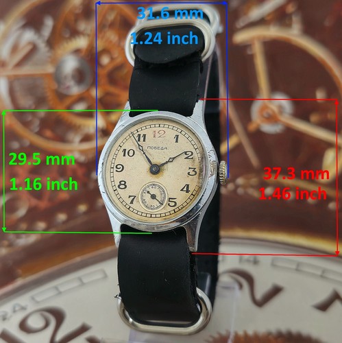 Vintage Watch USSR Pobeda ChChZ 1955 year 2602 Mechanical Wristwatch 15 Jewels - Picture 5 of 22