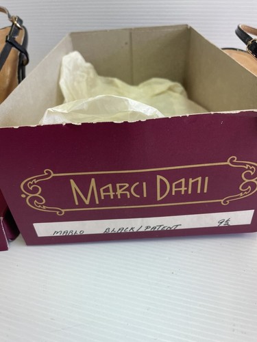 Dani Marci Patent Leather Resin Sole Slingback Strap Heel Shoes New Y2K S9.5 - Picture 9 of 10