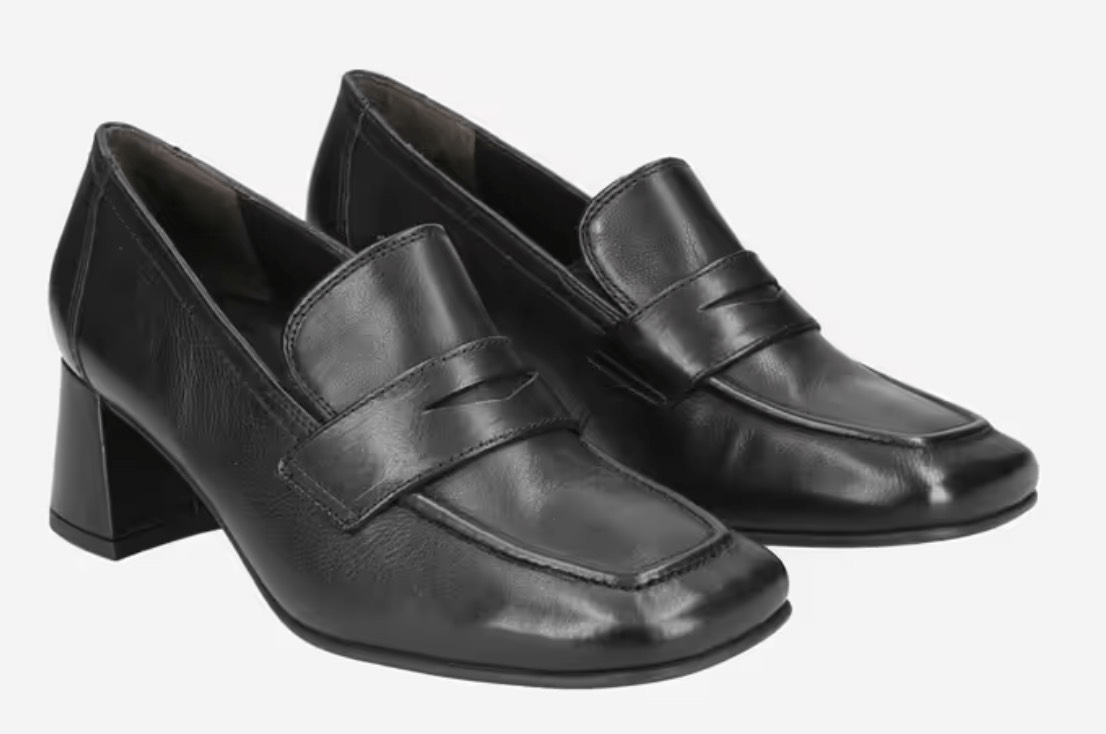 Paul Green Black Leather Low Heeled Penny Loafer NWOB Size 7  display picture 2
