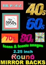 Icons  Iconic Images 2.25 inch GLASS MIRROR BACKS   Makes a Great  Unique Gift