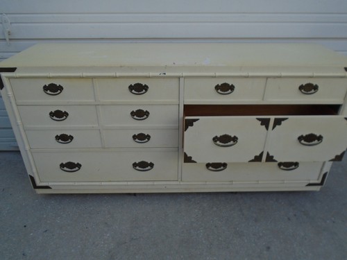 Thomasville Faux Bamboo dresser 6 drawers Huntley Campaign Regency Baby Table - Picture 5 of 13