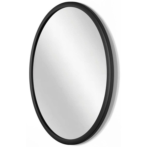 Infinity Instruments Wall Mirror Matte Black Framed Keyhole Hanging 22"W x 22" H - Picture 3 of 5