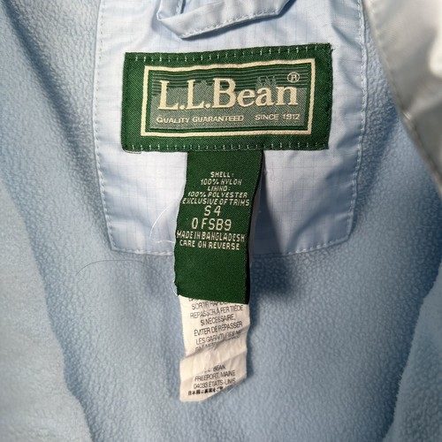 L.L. Bean Girls Fleece Lined Winter Coat Rain jacket Blue Size YS Youth Small. F - Picture 3 of 7
