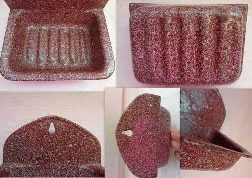ANCIEN PORTE SAVON EMAIL MOUCHETE - Bild 2 von 2