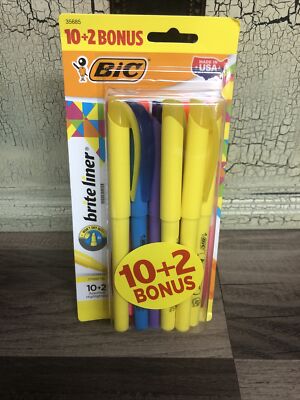 BIC BRITE LINER CHISEL TIP 10+2 BONUS MULTI-COLOR