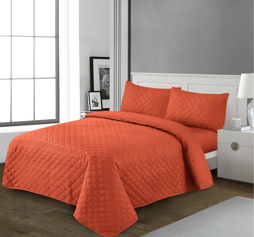3 Piece Bedspread Soft Quilted Blanket Sofa Large Throw Over Bed Travel Camping - Picture 103 of 124