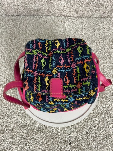 Baby Phat Shoulder Handbag Womens Small Magnetic Double Strap Black Pink - Picture 5 of 10