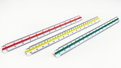 1pc 30cm/12" Solid Plastic Metric Triangular Scale Ruler Architect Engineers - Picture 5 of 7