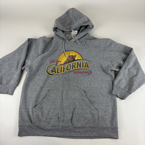 Vintage Disney California Adventure Large Gray Hoodie Disneyland “Runs Small”