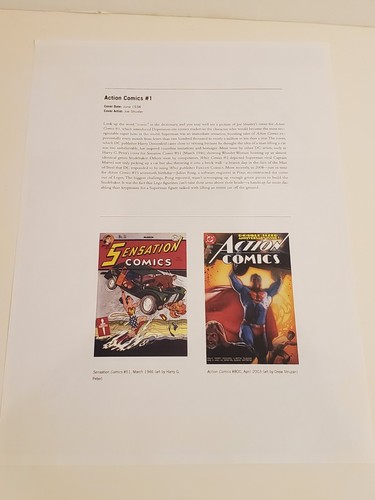 DC COMICS MINI POSTER COMIC BOOK COVER 10.25"X14" ACTION COMICS SUPERMAN #1 1938 - Picture 2 of 2