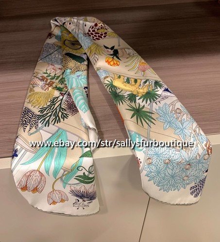 Sallys Boutique 14~18 Momme Twill Silk Wrap Scarf Flower Animals Print Shawl 35" - Picture 23 of 32